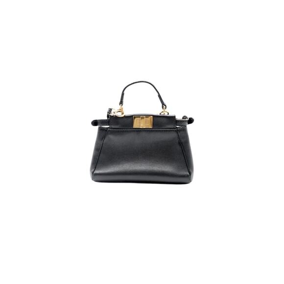 Fendi Mini Peekaboo Leather Bag In Black - Picture 3 of 6